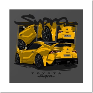 Toyota GR Supra, Supra MK5, JDM Car yellow Posters and Art